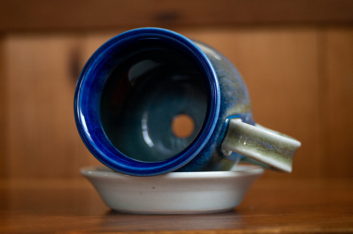cobalt lines mug planter