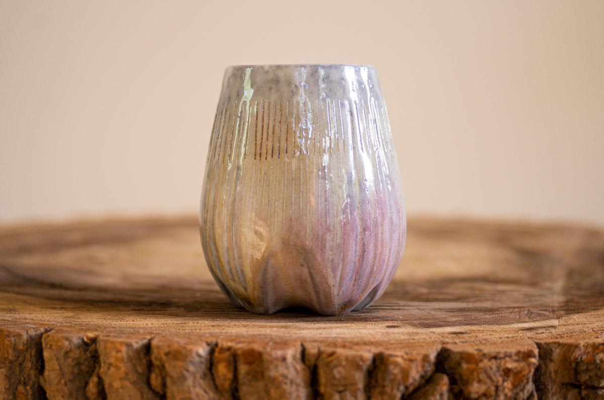 rutile wood-fired bordeaux glass
