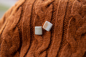 Open image in slideshow, wood-fired post earrings
